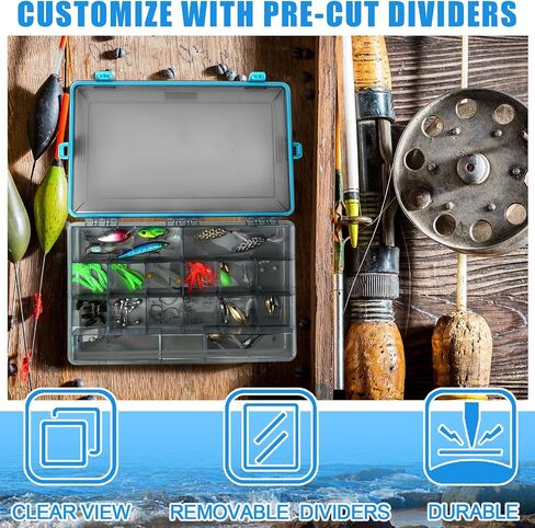 6 Pack Fishing Tackle Boxes Waterproof Tackle Box Trays with Removable Dividers 3600 Tackle Trays Plastic Storage Organizer Bait Vault Camouflage Tackle Box for Freshwater Saltwater in Saudi Arabia