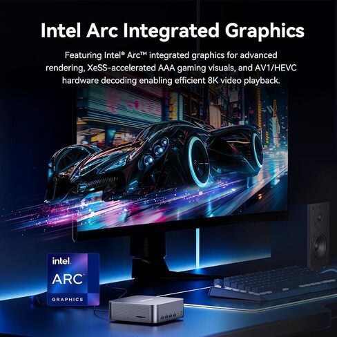 GEEKOM GT1 Mega AI Mini PC,14th Gen Intel Core Ultra U7-155H (16C/22T,up to 4.8 GHz),32GB DDR5 1TB PCIe Gen4 SSD,NUC14 Pro Mini Desktop Computers Windows 11 Pro,WiFi 7/BT 5.4/Dual 2.5G LAN/USB4.0/8K in Saudi Arabia