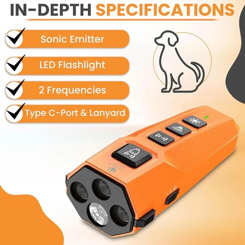 PNG Dog Bark Deterrent Device | Anti Barking Device for Dogs | Dog Training & Behavior Aids | Ultrasonic Bark Stopper with LED Flashlight | Dog Whistle to Stop Barking Neighbors Dog in Saudi Arabia