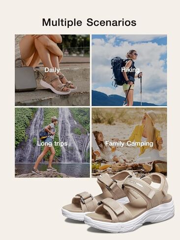 صنادل المشي لمسافات طويلة للسيدات من CAMEL CROWN صنادل المشي مع أشرطة صنادل مائية للنساء لدعم قوس القدم أثناء السفر، أحذية الصيف in Saudi Arabia