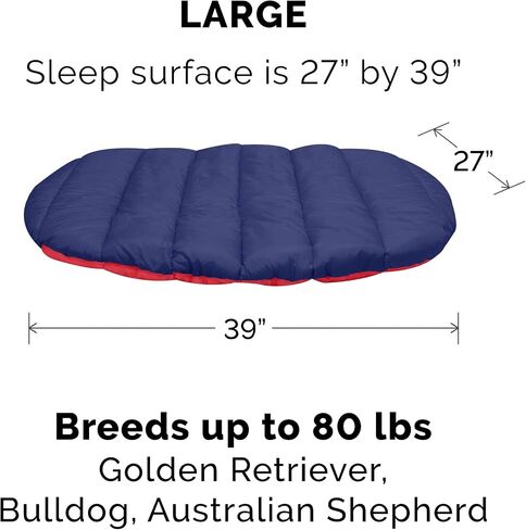 Furhaven Outdoor Travel Dog Bed for Large/Medium Dogs w/ Carry Bag, Washable & Foldable, Great for Crates & Kennels - Trail Pup Travel Pillow Mat w/ Stuff Sack Bag - Paprika/Camo-Paw, Large in Saudi Arabia