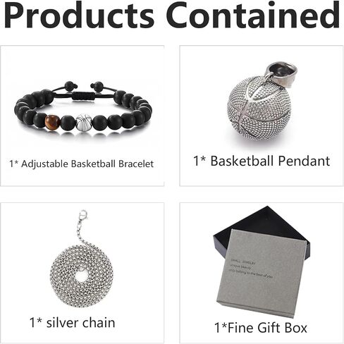 2pcs Football Jewelry Kit, Adjustable Football Bracelet and Football Pendant Necklace, Quality Fitness Jewelry, Fine Jewelry Gift Box, Football Jewelry Kit Gifts for Boys Player Son Grandson in Saudi Arabia