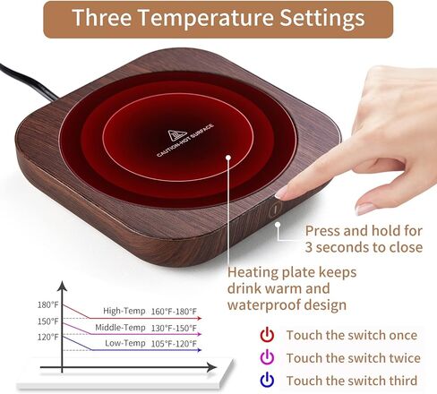 Coffee Warmer, Mug Warmer for Desk 2 Temp Settings Auto Off Coffee Cup Warmer with 1-12H Timer, Smart Coffee Warmer Candle Warmer for Warming & Heating Coffee, Beverage, Milk, Tea in Kuwait