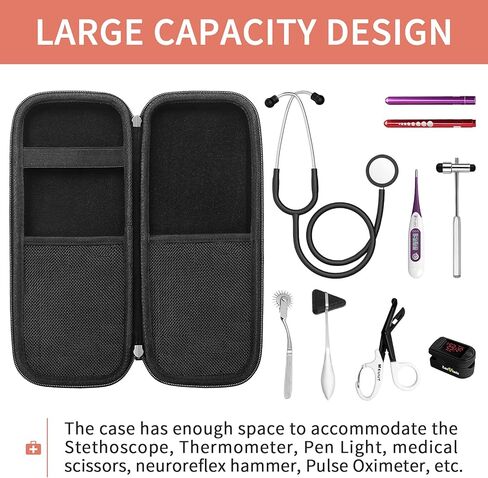 حافظة سماعة الطبيب YINKE لـ 3M Littmann Classic III/Cardiology IV/Lightweight II S.E. سماعة الطبيب الصوتية MDF وحقيبة تخزين منظمة صلبة للممرضات والأطباء (ذهبي وردي) in Kuwait
