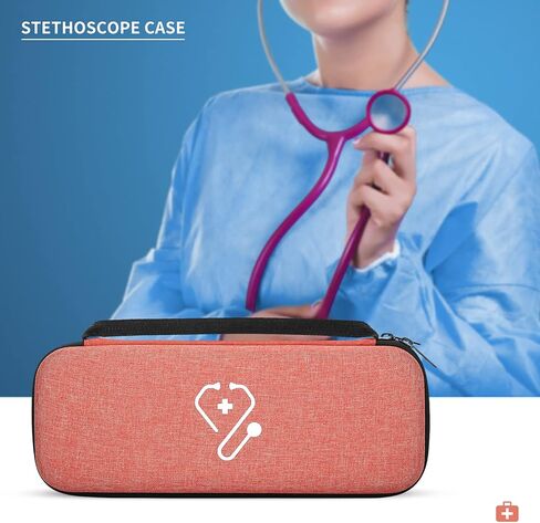 حافظة سماعة الطبيب YINKE لـ 3M Littmann Classic III/Cardiology IV/Lightweight II S.E. سماعة الطبيب الصوتية MDF وحقيبة تخزين منظمة صلبة للممرضات والأطباء (ذهبي وردي) in Kuwait