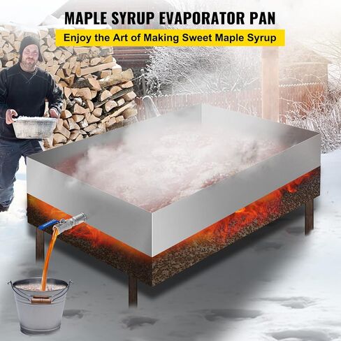 VBENLEM Maple Syrup Evaporator Pan 24x24x7 Inch Stainless Steel Maple Syrup Boiling Pan for Boiling Maple Syrup in Saudi Arabia