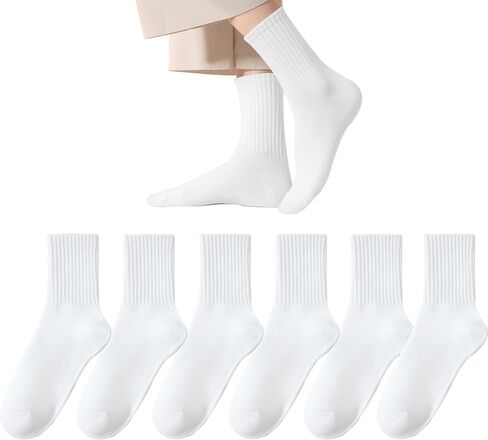 Women Crew Socks Casual Athletic Socks Thin Calf Socks for Women Karki/Coffee/Ivory 3 Pack in Saudi Arabia