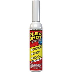 Flex Shot, 8 oz, Almond, Flexible Rubber Silicone Sealant, Waterproof Caulk, UV Resistant, No Caulk Gun Needed, Perfect for Kitchen, Bath, Showers, Sinks, Baseboards