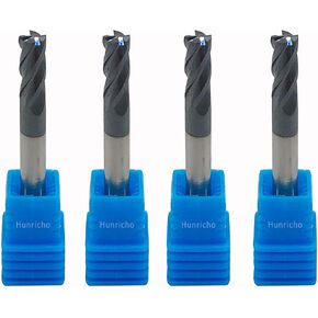 Hunricho 6pcs HRC65 tip Diameter 1mm,2mm,3mm,4mm 5mm,6mm x Length 50mm 4Flutes End Mill CNC Milling Cutter Bit Tungsten Steel Nano Coating Square Carbide Milling Cutter in Kuwait