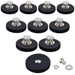 ULIBERMAGNET 2Pack Rubber Coated Magnet, Anti-Scratch Powerful Neodymium Round Magnet Base with M6 Female Thread Stud, Strong Magnetic Magnet for Led Working, Signal Lights & Tools in Kuwait