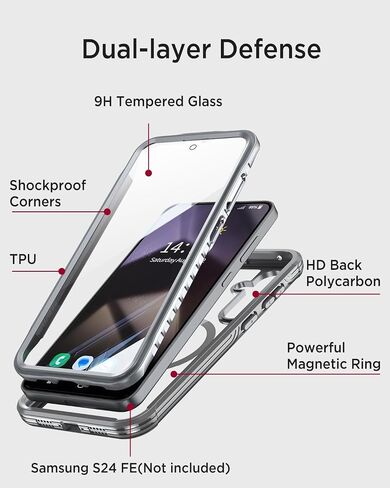 Miimall Slim for Samsung Galaxy S24 Case Clear with Ring Stand, Soft TPU Anti-Yellow [Metal Magnetic Ring Holder][Support Car Magnetic Mount] Shockproof Phone Case for Galaxy S24 - Clear in Saudi Arabia