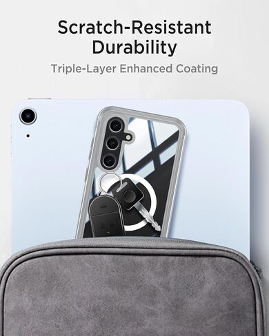 Miimall Slim for Samsung Galaxy S24 Case Clear with Ring Stand, Soft TPU Anti-Yellow [Metal Magnetic Ring Holder][Support Car Magnetic Mount] Shockproof Phone Case for Galaxy S24 - Clear in Saudi Arabia