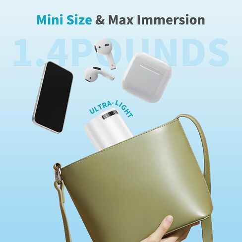 Mini Projector, 270° Rotation, Portable Projector 4K Support, Full HD 1080P Outdoor Movie Projector, Wired Screen Synchronize Max 200" Display, Compatible with Smartphone/TV Stick/Laptop/PS4/HDMI/USB in Saudi Arabia