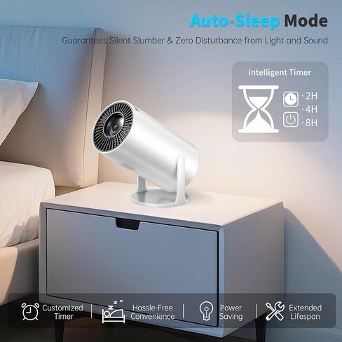 Mini Projector, 270° Rotation, Portable Projector 4K Support, Full HD 1080P Outdoor Movie Projector, Wired Screen Synchronize Max 200" Display, Compatible with Smartphone/TV Stick/Laptop/PS4/HDMI/USB in Saudi Arabia