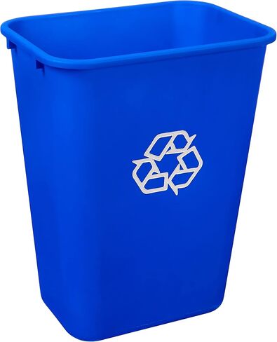 Amazon Basics 10 Gallon Rectangular Commercial Office Wastebasket, 2 Pack, Grey (Previously AmazonCommercial brand) in Saudi Arabia
