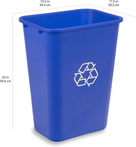 Amazon Basics 10 Gallon Rectangular Commercial Office Wastebasket, 2 Pack, Grey (Previously AmazonCommercial brand) in Saudi Arabia