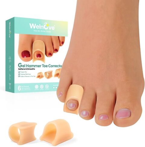 Welnove Hammertoe Corrector - Toe Straightener to Curled Toes, Broken toe, Bunion Corrector for Women and Men, Medium*3 Pairs in Saudi Arabia