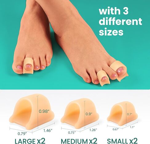 Welnove Hammertoe Corrector - Toe Straightener to Curled Toes, Broken toe, Bunion Corrector for Women and Men, Medium*3 Pairs in Saudi Arabia