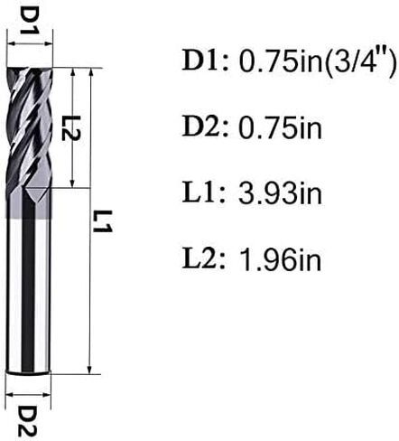 Hunricho 6pcs HRC65 tip Diameter 1mm,2mm,3mm,4mm 5mm,6mm x Length 50mm 4Flutes End Mill CNC Milling Cutter Bit Tungsten Steel Nano Coating Square Carbide Milling Cutter in Saudi Arabia