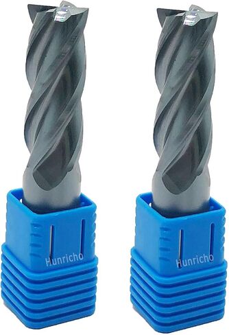Hunricho 6pcs HRC65 tip Diameter 1mm,2mm,3mm,4mm 5mm,6mm x Length 50mm 4Flutes End Mill CNC Milling Cutter Bit Tungsten Steel Nano Coating Square Carbide Milling Cutter in Saudi Arabia