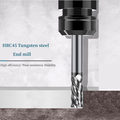 Hunricho 6pcs HRC65 tip Diameter 1mm,2mm,3mm,4mm 5mm,6mm x Length 50mm 4Flutes End Mill CNC Milling Cutter Bit Tungsten Steel Nano Coating Square Carbide Milling Cutter in Saudi Arabia