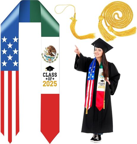 Graduation Stole Class of 2024 Graduation Sash with Cap Tassel Gold Graduation Cords for International Students in Saudi Arabia