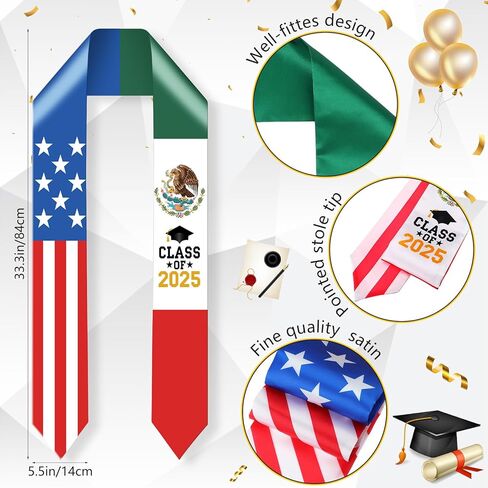 Graduation Stole Class of 2024 Graduation Sash with Cap Tassel Gold Graduation Cords for International Students in Saudi Arabia
