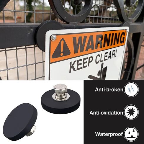 ULIBERMAGNET 2Pack Rubber Coated Magnet, Anti-Scratch Powerful Neodymium Round Magnet Base with M6 Female Thread Stud, Strong Magnetic Magnet for Led Working, Signal Lights & Tools in Kuwait