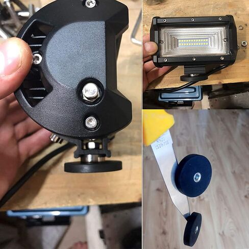 ULIBERMAGNET 2Pack Rubber Coated Magnet, Anti-Scratch Powerful Neodymium Round Magnet Base with M6 Female Thread Stud, Strong Magnetic Magnet for Led Working, Signal Lights & Tools in Kuwait