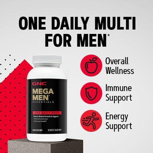 GNC Mega Men Essentials Energy One Daily Multivitamin | Increased Energy, Metabolism, Antioxidants, and Performance | 150 Count in Saudi Arabia
