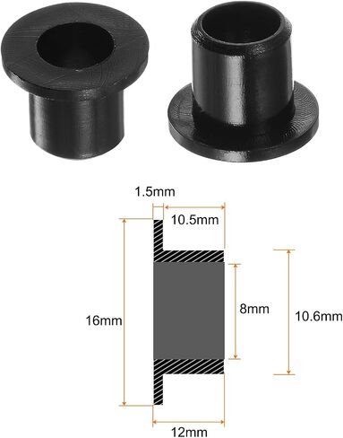 12pcs Flanged Sleeve Bearings 4mm Bore 6mm OD 8mm Length Nylon Bushings for Shaft, White in Saudi Arabia