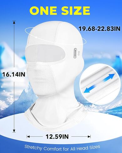 Balaclava Face Mask, Summer Cooling Neck Gaiter, Sun UV Protection Breathable Face Cover Motorcycle Cycling Work for Men Women（with Glasses Holes Unique Design） Black in Saudi Arabia