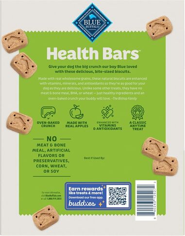 Blue Buffalo Health Bars Mini Crunchy Dog Biscuits, Oven-Baked with Natural Ingredients, Apples & Yogurt, 16-oz. Bag in Saudi Arabia