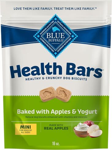Blue Buffalo Health Bars Mini Crunchy Dog Biscuits, Oven-Baked with Natural Ingredients, Apples & Yogurt, 16-oz. Bag in Saudi Arabia