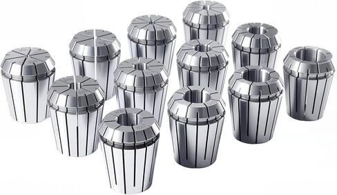 Accusize Industrial Tools 12 قطعة Er-32 Collet Set بالإضافة إلى 1 قطعة R8 Bridgeport Shank حامل ومفتاح ربط في صندوق مناسب، 0223-0974 in Saudi Arabia