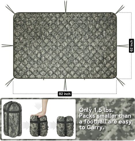 Mirzoyan Woobie Blanket Water-Resistant Poncho Liner Thermal Insulated Camping Blanket with Compression Carry Bag for Outdoor Hiking Survival (Black-CP) in Saudi Arabia