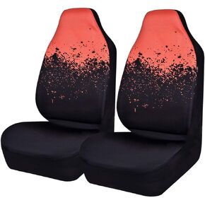 CAR PASS Universal High back Fashion Car Seat Covers for Car Truck Suvs,sedans,Vehicles,Airbag Compatible (Gray tie dye front)