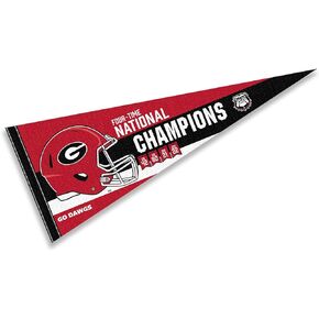 College Flags & Banners Co. Georgia Bulldogs Football 4 Time National Champions Pennant Banner Flag