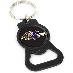 aminco NFL unisex-adult Bottle Opener Keychain, Black