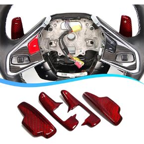 Car Paddles Shifter for Corvette C8 Z51 Z06 2020 2021 2022 2023, Genuine Carbon Fiber Steering Wheel Extensions, Add on Style, Black