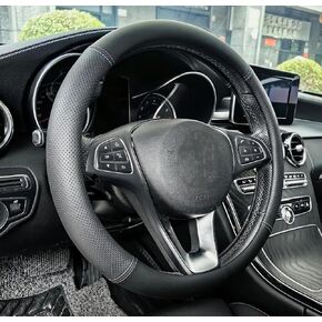 Car Steering Wheel Cover for Mazda CX5/CX-5 CX50/CX-50 CX3/CX-3 CX30/CX-30 CX9/CX-9 Mazda 3 Mazda 5 Mazda 6 MX-5 Miata CX-7 RX-8 GS GT Sport Touring Accessories, Leather Color 14 1/2"-15"