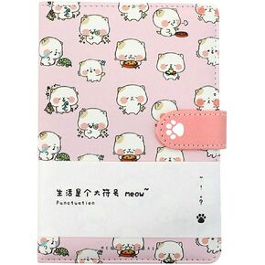 Cute Cartoon Notebook Kawaii Journal Notebook Japanese Sketchbook Leather Cover Diary Notepad Travel Notebook,Green in Kuwait