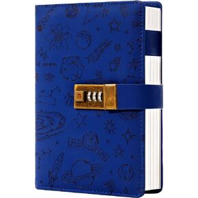 CAGIE Journal with Lock 224 Pages Locking Journal Notebook Kids Diary with Lock for Girls Boys, 5.7" x 8.3", Blue