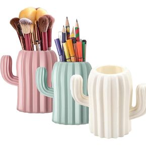Cactus Pen Holder for Desk Cute,Color Pencil Holder For Desk,3 PCS Pen Organizer for Desk Pen Cup Cactus Storage Containers Cactus Office Decor Desk Accessories