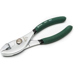 SATA 6-Inch Slip-Joint Pliers, Chrome Vanadium Steel Body, with Green Handles and Rivet Joint Assembly - ST70511ST