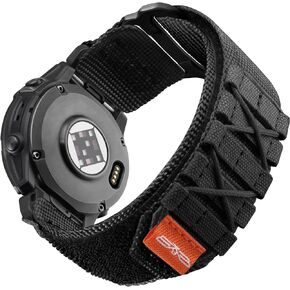 Tactical Rugged Bands Compatible with Garmin Fenix 7/7 Pro/6/6 Pro/5/5 Plus/Instinct Crossover/Instinct 2 /Forerunner 965/955/945/935/745 /Approach S62/S60 /Epix 2 /Epix Pro 2 47mm