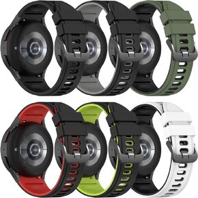 for Galaxy Watch 6/5/4 40mm 44mm Bands, No Gap Soft Silicone Sport Strap Wristbands Compatible with Samasung Galaxy Watch 6 Classic/Watch 5 Pro/Watch 4 Classic for Men Women