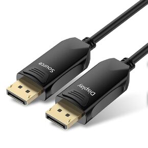 BIFALE DP Fiber Cable 100ft, Displayport Fiber Optic Cable High Speed 32.4 Gbps 8K@60Hz 4K@165Hz 2K@144Hz DP1.4, Fiber DP to DP Cable Slim and Flexible, Gold Plated Connector