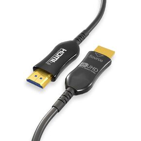 كابل HDMI 4K UHD CMP 2.0، كابل بصري نشط هجين (AOC)، نقل بيانات لمسافات طويلة بسرعة 18 جيجابت في الثانية، ARC، HDCP، NVIDIA، AMD، PS5، Xbox، الألعاب، الأفلام، تصنيف كامل، 150 قدمًا