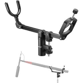 NEEWER Mic Boom Pole Support Holder with 5/8" Stud for Light Stand Boom Arm C Stand, Metal Nonslip DSLR Video Microphone Shotgun Mount Adapter, -15°/+30° Tilt, Max Load: 17.6lb/8kg, CM-NA-2